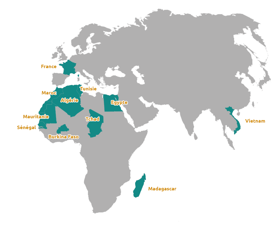 Carte des zones d'intervention